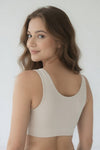 Ribbed Seamless Bralette for Women | Wireless Pull-On Comfort Bra with Wide Straps